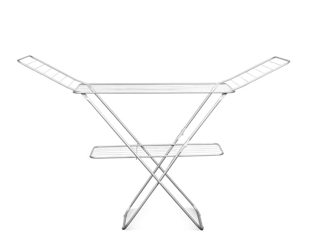 Silver Coated Cloth Dryer With Attached Cloth Rack Silver