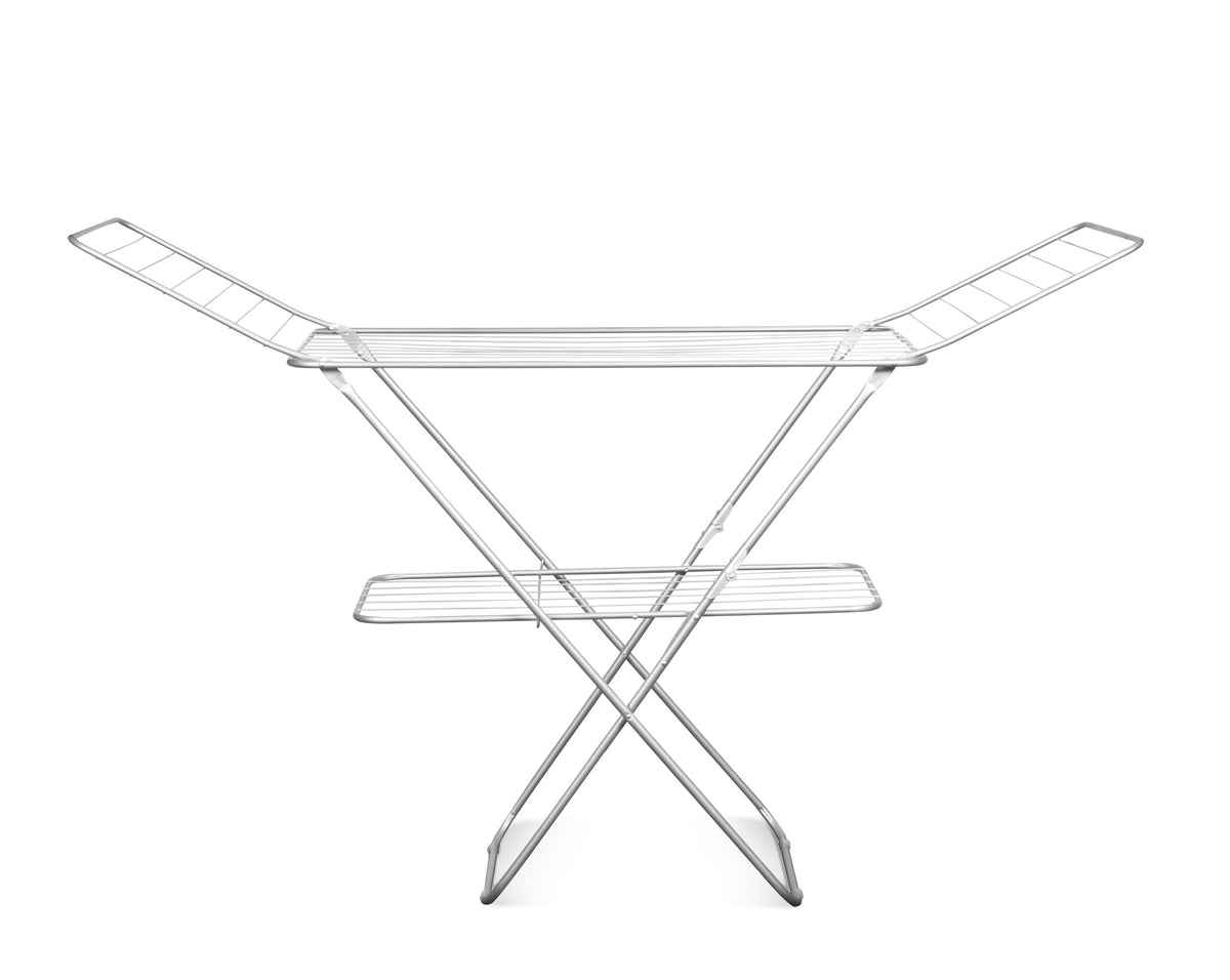 Silver Coated Cloth Dryer With Attached Cloth Rack Silver