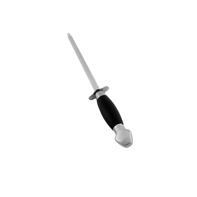 Knife Sharpener Chrome Plated Carbon Steel With Convenient Pp Handle Premium Quality 29.8 X 3.7 X 2.5Cm Multicolor Silver/Black