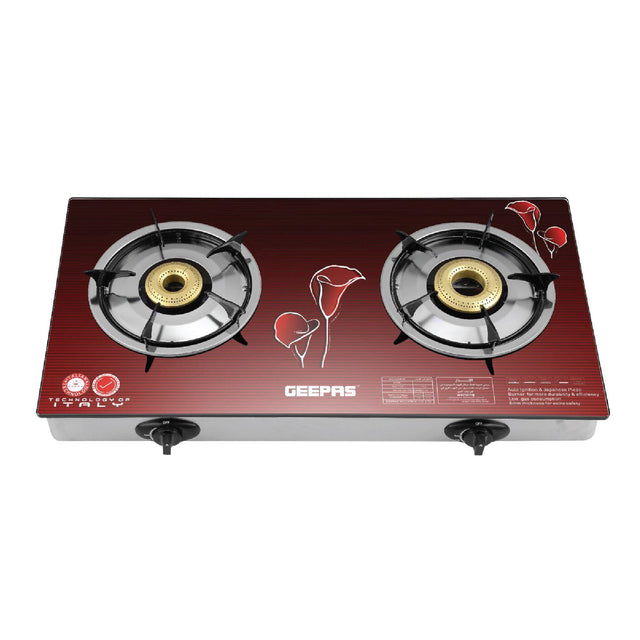 Geepas Gas Hob with 2-Burner and 2 Heating Zones| Model No GK5602 with 2 Years Warranty