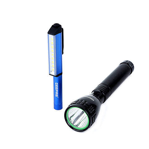 Set Of 2 LED Flashlight Black