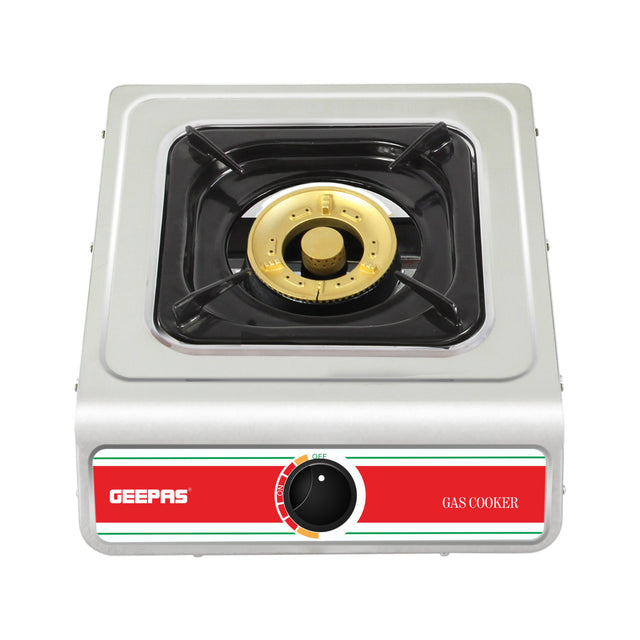Auto Ignition Cook-top high Fuel Efficiency Single Burner Gas Cooker| Cast Iron Burner GK681 Silver