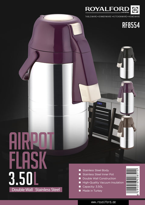 Coffee And Tea Airpot Flask Black/Silver