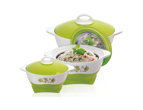 3-Piece Insulated Hot Pot White/Green