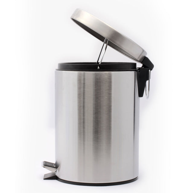 Pedal Trash Bin Silver/Black