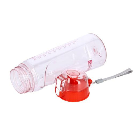 RF5223PN 550ml Motivational Water Bottle – BPA-Free Sports Water Bottle with Straw, Volume Marker & Carry Handle | Leak-Proof Reusable Bottle