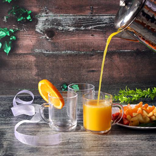 3 Pcs Glass Mug Set 8 Oz RF2752-GW | Transparent Glass Coffee & Tea Cups with Handle