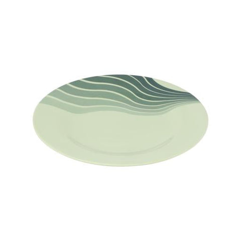 RF8156 Green Radiant Thai Dinner Plate 8 Inch | Lightweight Durable Dinnerware Plate with Stylish Striped Design | Dishwasher Safe Plate for Everyday Dining