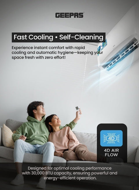2.5 Ton (27200 BTU) Split AC | Self-Cleaning, Auto Diagnosis, Golden Fin, LED Display GACS3013KCA White