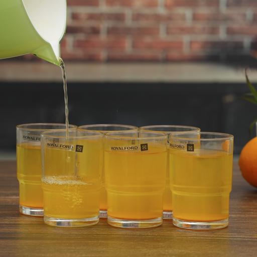 226 Ml 6 Pieces Glass Tumbler Set, Premium Quality Glassware, Lead Free Glass, Sturdy And Creative Design, Crystal Clear Construction, Dishwasher Safe Clear 226ml