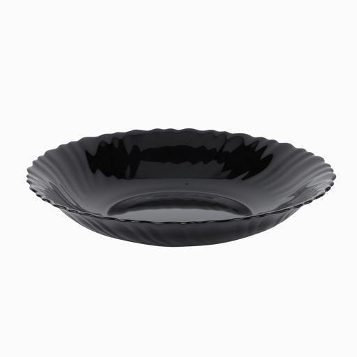 10.5" Opalware Dinner Plate RF11901 – Black Wave Series | Lightweight, Microwave & Dishwasher Safe Serving Plate