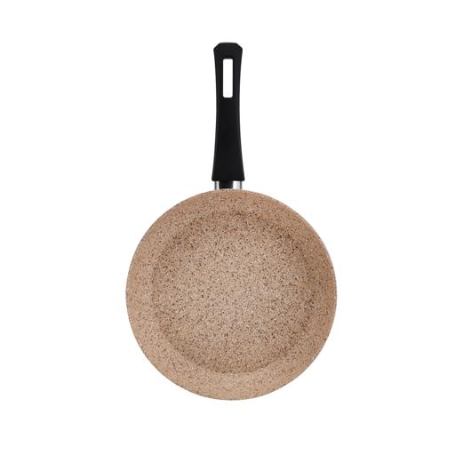 Gabbro 7-Piece Granite Coated Cookware Set RF10980 | Non-Stick Aluminium Pots & Pans with Tempered Glass Lids & Bakelite Handles | Beige