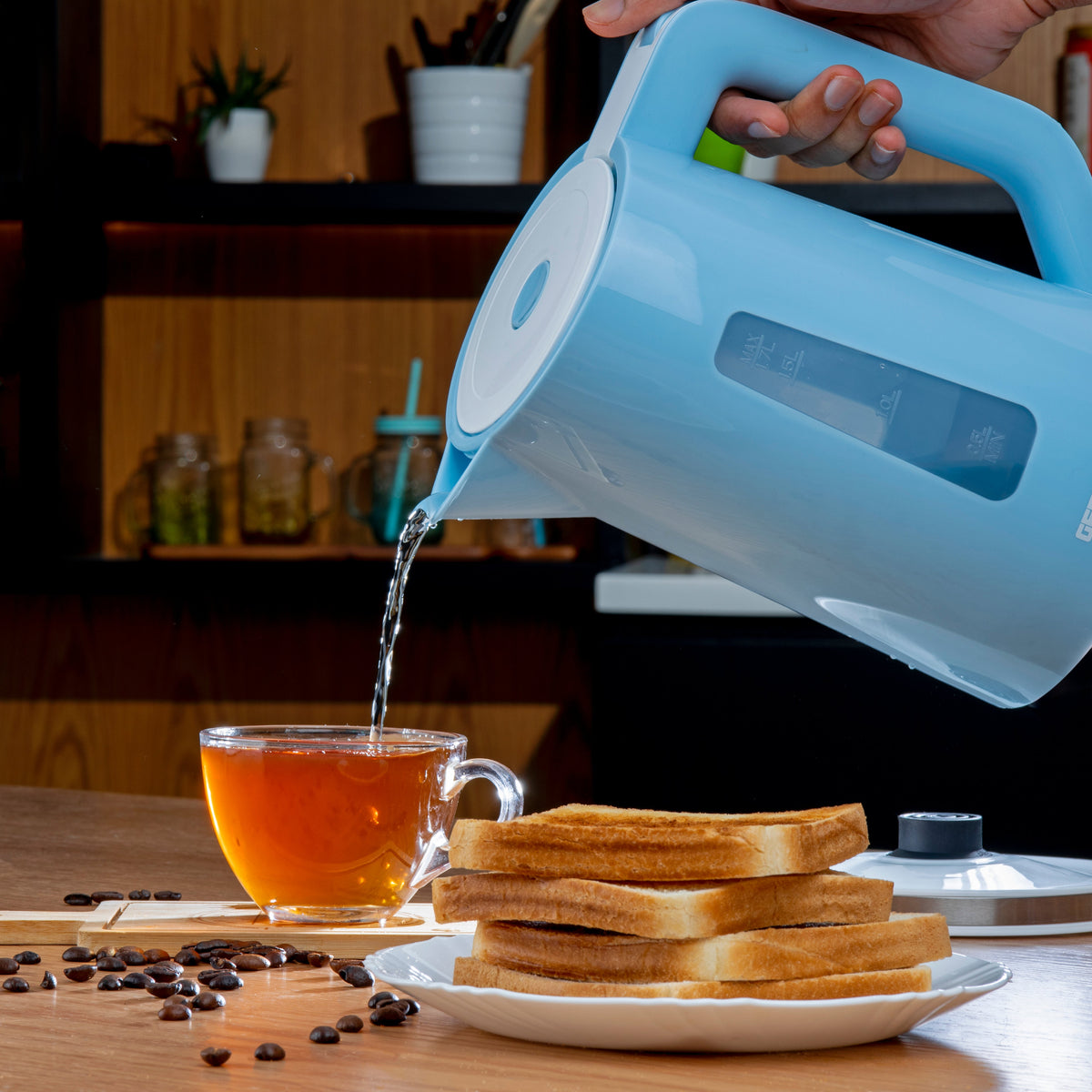 Cordless Electric Kettle - Safety Lock, Boil Dry Protection 1.7 L 2200 W GK5449N blue