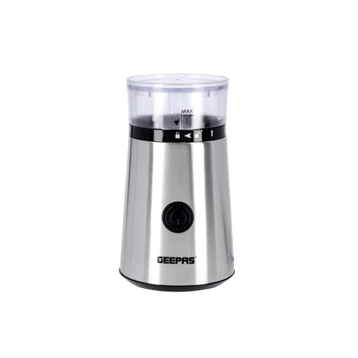 Stainless Steel Coffee Grinder, 55gms Grinder| Sharp Blades | Transparent Lid | Lid Safety Switch | Grinder for Dried Spice, Pepper, Grain, Coffee Bean, Nuts 150 W GCG5471N Silver