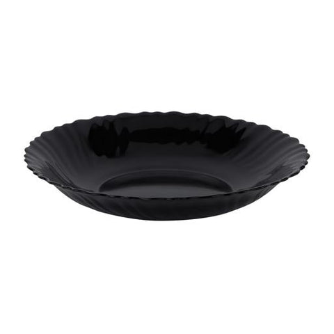 10.5" Opalware Dinner Plate RF11901 – Black Wave Series | Lightweight, Microwave & Dishwasher Safe Serving Plate
