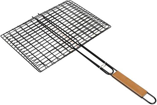 BBQ Grill Basket RF9393 – 40x30CM Rectangular Grilling Basket with Removable Wooden Handle | For Fish, Meat, Shrimp & Vegetables