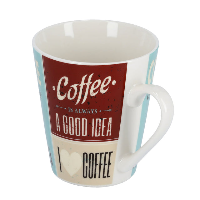 Porcelain V-Shape Mug White/Grey/Black