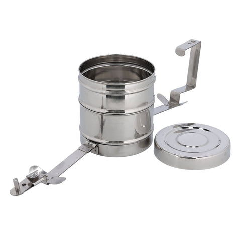 2-Layer Stainless Steel Tiffin Lunch Box Silver 14x9x15cm