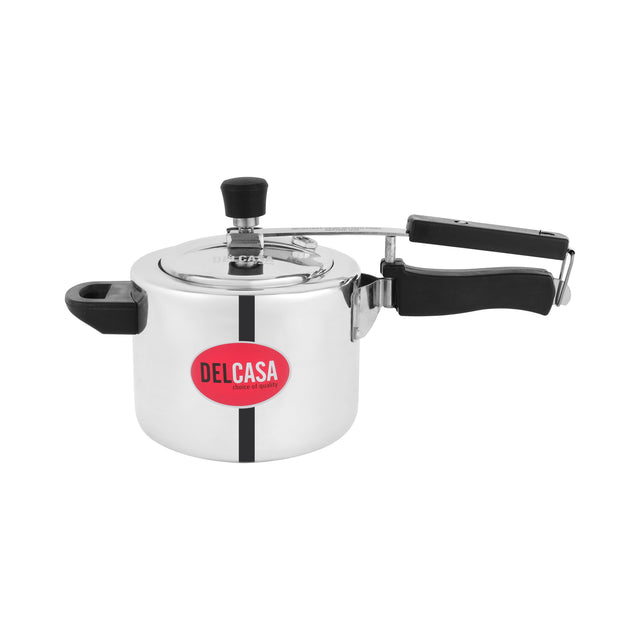 3 L Aluminum Pressure Cooker- Equipped with Whistling and Safety Valve and Inner Lid, Durable Construction with Firm and Comfortable Bakelite Handles