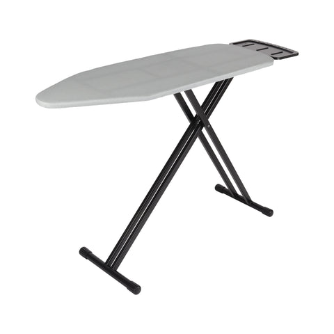 Delcasa Mesh Top Ironing Board- DC3521/ 122x38 cm, Heat Resistant Thick Cotton Cover, Safety Lock Mechanism, Carbon Steel Frame/ Non-Slip Legs, Big Iron Rest/ Black and Grey