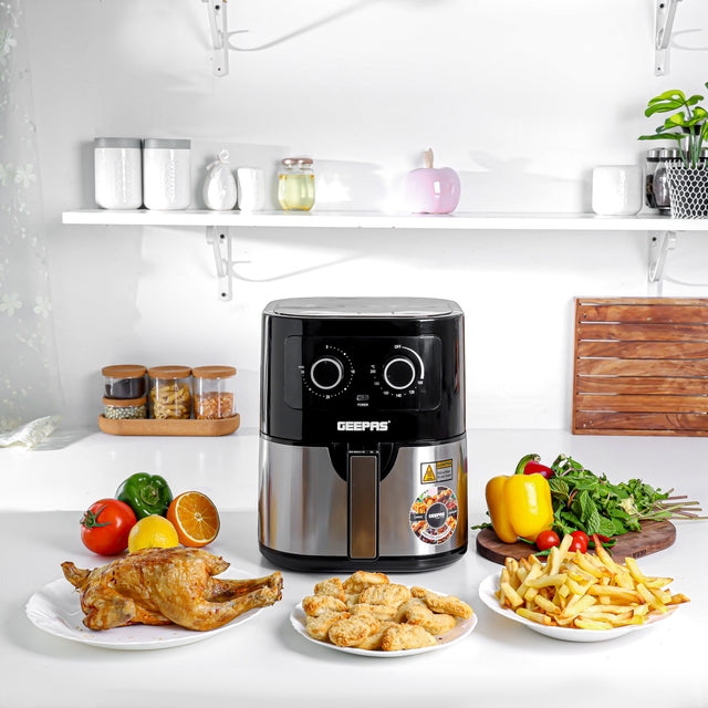Mechanical Air Fryer With Vortex Air frying Technology, Adjustable Time And Temperature 4.5 L 1600 W GAF37541 Black/Silver