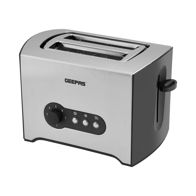 2-Slice Toaster – 900W Stainless Steel Toaster with Wide Slots, Defrost, Reheat & Cancel Functions, High Lift Lever, Silver/Grey
