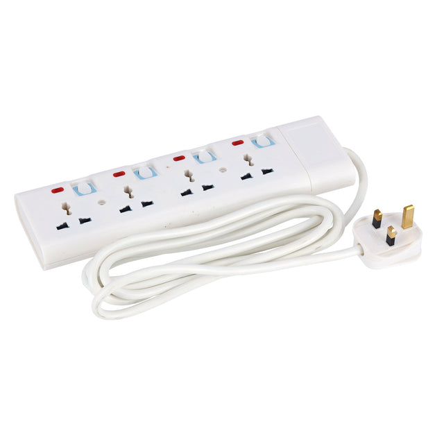 4-Way Extension Socket White