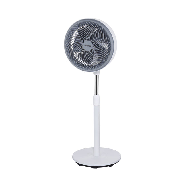 Geepas 12" High Speed Stand Fan- GF21237/ Pedestal Fans with Adjustable Oscillation, Efficient 110 W Motor for Better Cooling, Modern Spiral Grill Design/ Perfect for Home, Office, Study Room, Garage, Apartment, Etc./ 2 Years Warranty, White