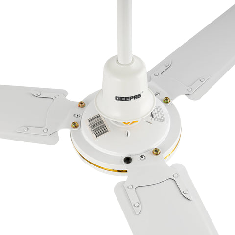 56"Ceiling Fan | Double ball bearing | 3Speed | 3 Blade with Strong Air Breeze | Indoor Ceiling Fan with 290 RPM & Scratch Resistance Durable Body | Ideal for Living Room, Bed Room, and office 75 W GF9428 White