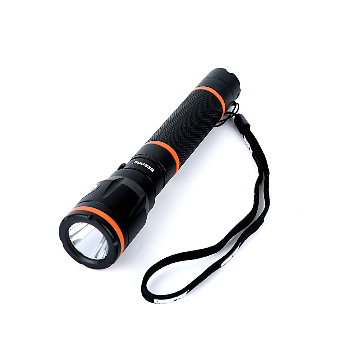 Rechargeable Waterproof LED Flashlight Black 17.2 x 12.4 x 6.2cm