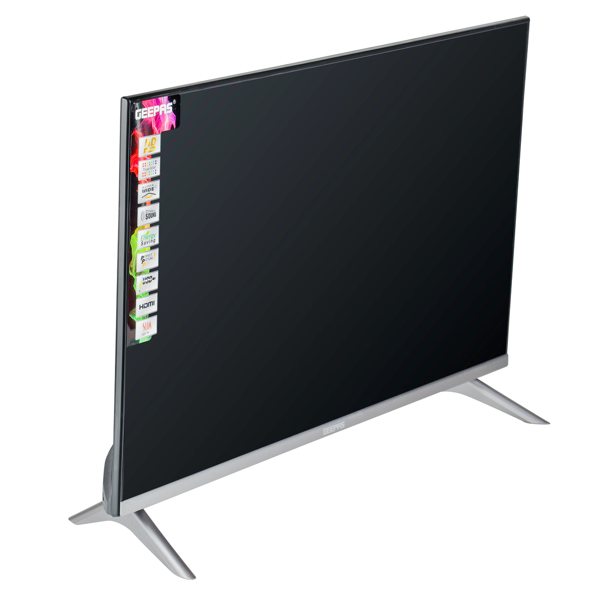 تلفاز LED مقاس 32 بوصة بدون حواف، فائق النحافة، مع جهاز تحكم عن بعد، منافذ HDMI وUSB، وضع AV، مقبس سماعة رأس، مدخل صوت للكمبيوتر، منفذ VGA، تقنية توفير الطاقة، صوت ديناميكي، طراز GLED3201EHD، لون أسود