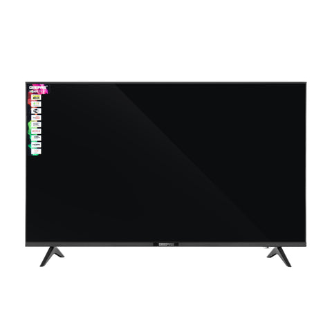 43" Frameless HD Smart LED TV With Remote Control,HDMI & USB Ports, Head Phone Jack, PC Audio In,Wi-Fi, Android 14.0 with E-Share, YouTube, Netflix GLED4328SXHD Black