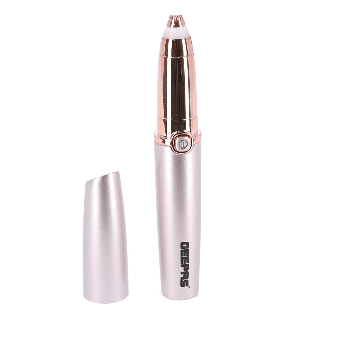 أداة تشذيب الحواجب - GLS86040، تصميم مريح مع رأس دقيق ومقبض مريح، مجهزة بمؤشر ضوئي مدمج، لون ذهبي وردي، 9.2 سم