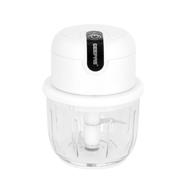 Wireless Mini Food Chopper – 300ml USB Rechargeable Food Cutter & Mincer, Stainless Steel Blades, Portable Garlic, Onion & Vegetable Chopper, White, 2-Year Warranty