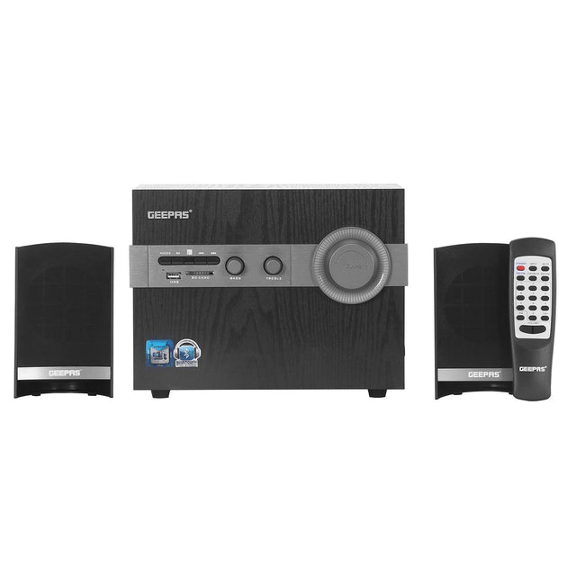 2.1-Channel Multimedia Speaker System With USB - SD Card Slots And FM Radio - Bluetooth GMS8516 Black