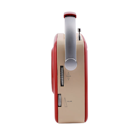 Geepas GR13014 Rechargeable Bluetooth AM/FM Portable Radio, Red
