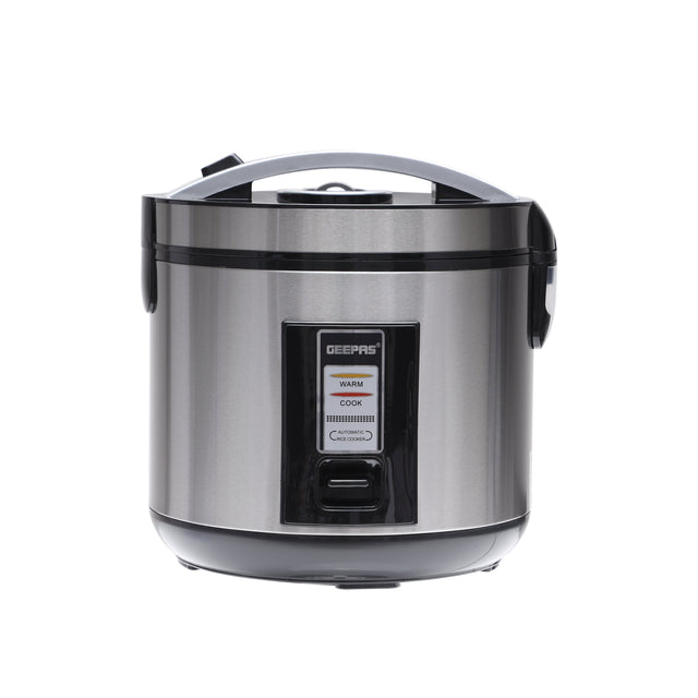 Automatic Rice Cooker With Non Stick Inner Pot, Stainless Steel Body And Plastic Steamer, Cook/Steam/Keep Warm Functions 1.8 L 762 W GRC4330N Silver/Black