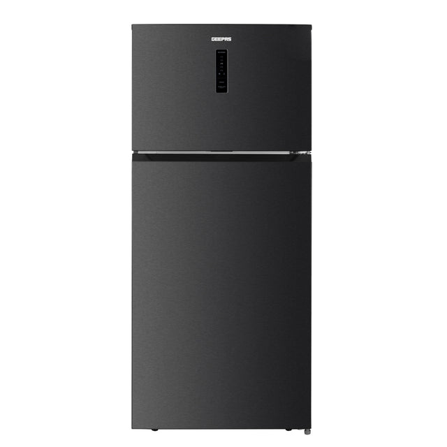 Total No-Frost Double Door Refrigerator with Adjustable Thermostat, Stainless Steel Premium Body Finish, Multi-Airflow, Recessed Chrome Handles, Tempered Glass Shelves, Chiller Fresh Box, Faster Cooling, LED Lighting 140 W GRF5807SXHN Grey