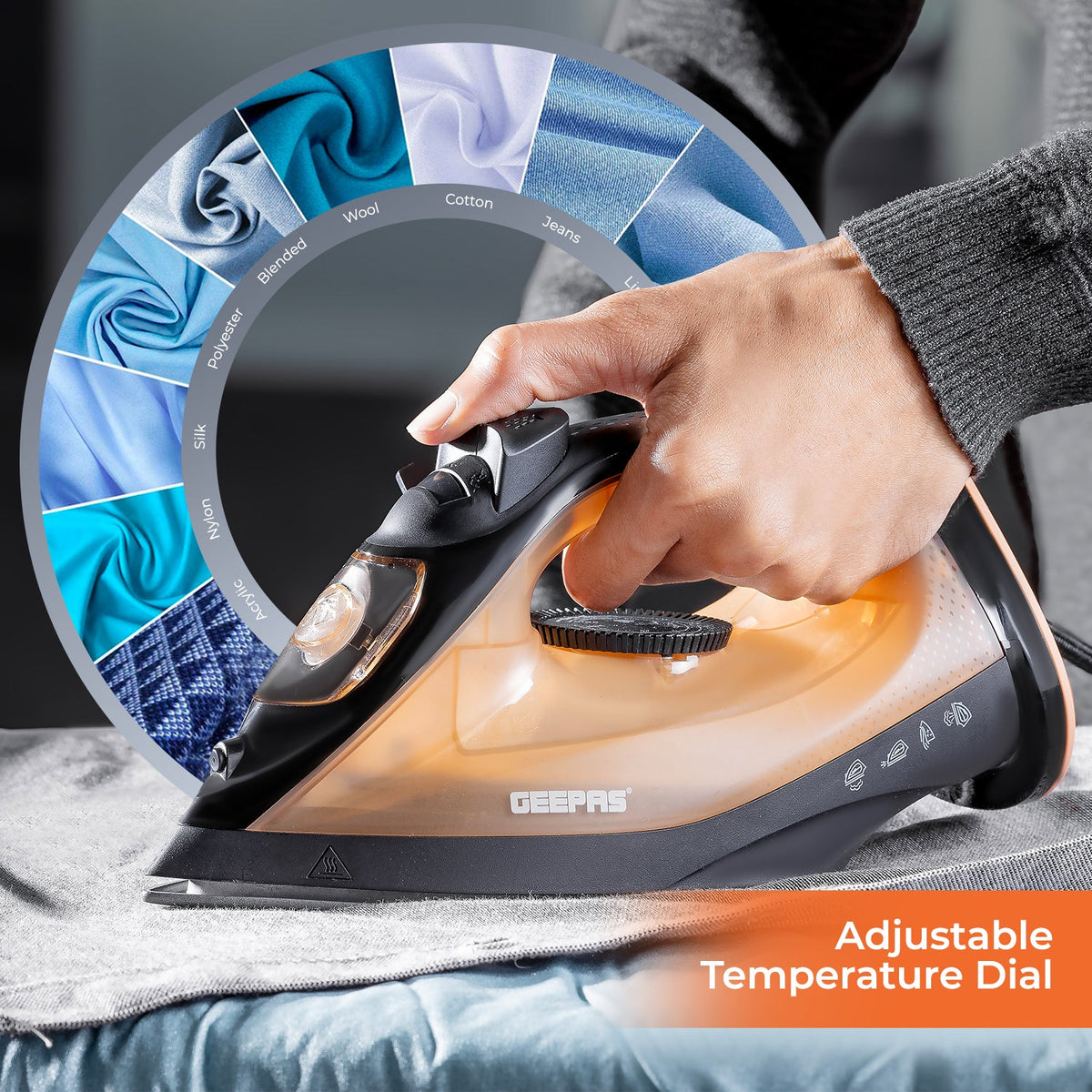 Geepas Steam Iron, Assorted Color, GSI7783
