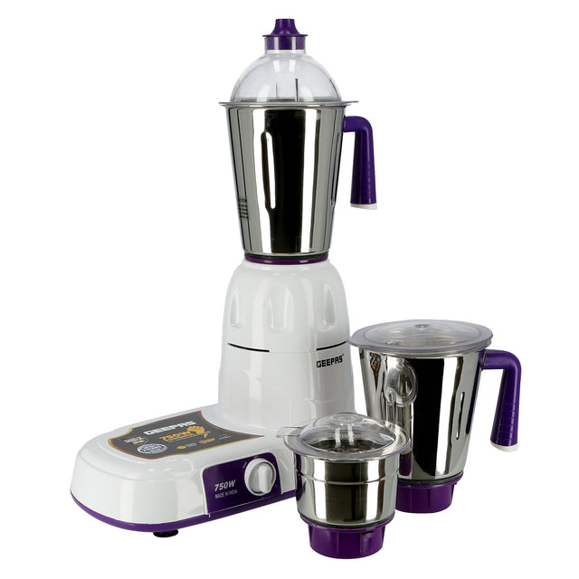 3-in-1 Mixer Grinder – 750W Full Copper Motor, 3 Stainless Steel Jars, Wet & Dry Grinding, Harmonic Grinding Technology, Polycarbonate Lids, 3-Speed Control, 2-Year Warranty
