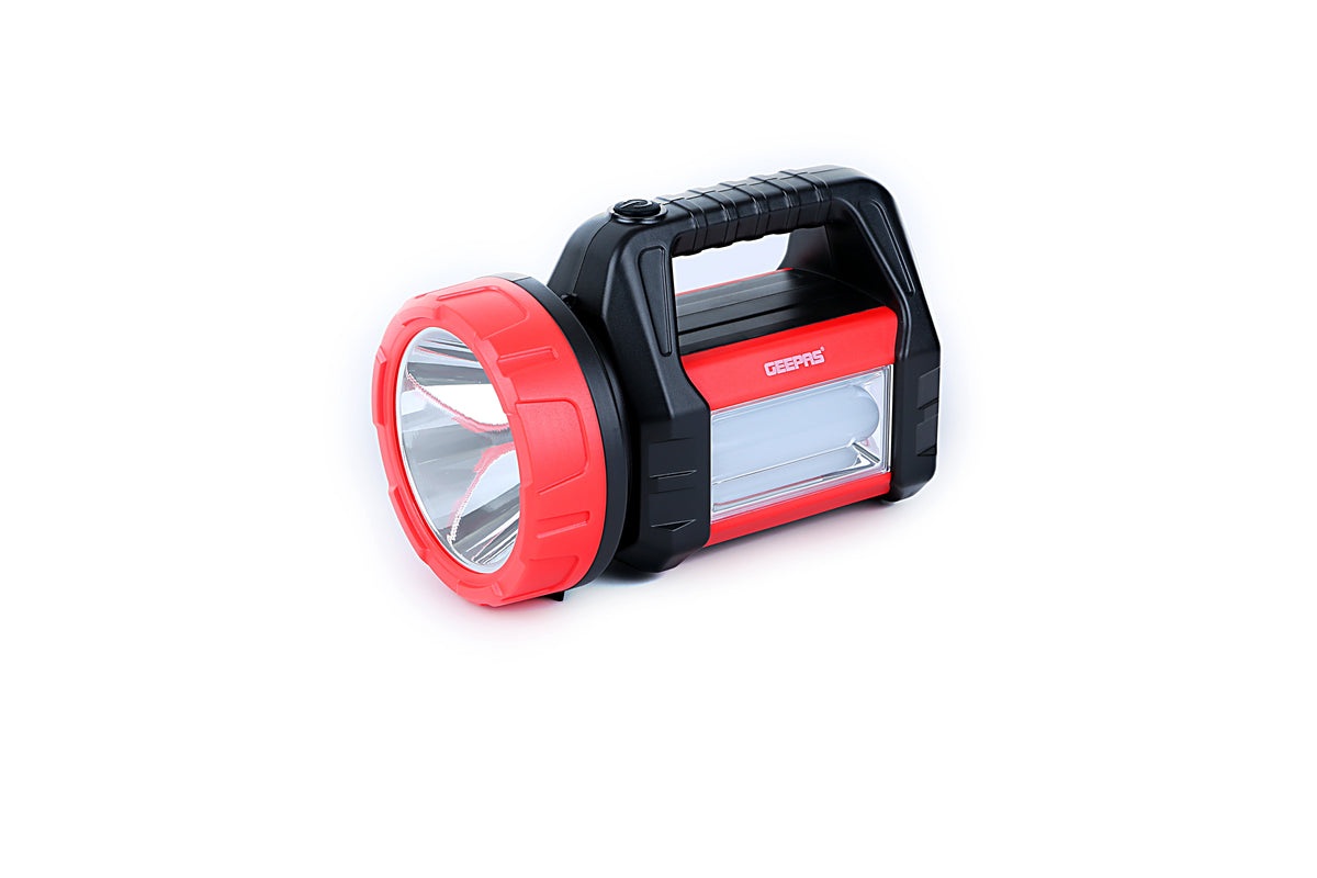 Rechargeable Hand Held Powerful Search Light With Lantern Black/Red 15cm
