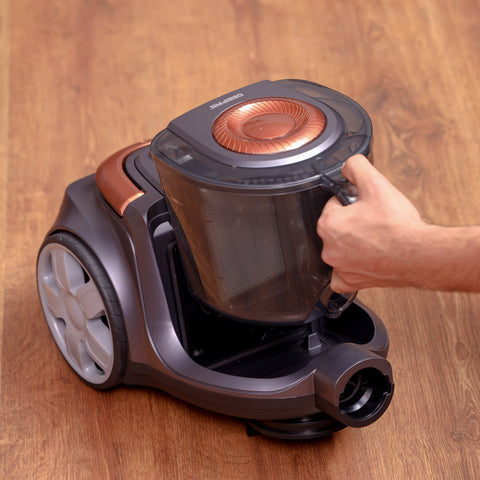 2.5 L Cyclonic Vacuum Cleaner 2200 W | Low Noise Operation, Automatic Cord Rewinder Function, HEPA Filter| Flexible Hose, Floor Brush, Anti-Rust Body| Perfect for Home, Office, Apartments| 2 Years Warranty GVC19054 2.5 L 2200 W GVC19054 Grey & Orange