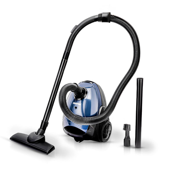 Geepas GVC2595 Vacuum Cleaner, 1400W Powerful Motor, 18kPa Strong Suction, 1.5L Dust Capacity, Low Noise Operation, Auto Cord Rewind, Dust Full Indicator, 3.2m Power Cord, Blue