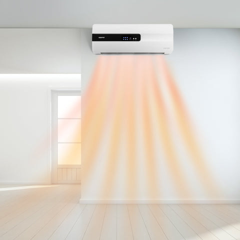 PTC Ceramic Wall Heater - Auto Oscillating | Adjustable Thermostat with 2 Heat Settings Overheat Protection 2000.0 W GWH28515 White/Black