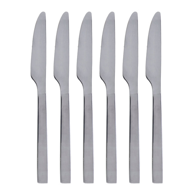 6-Piece Stainless Steel Table Knife Set Silver