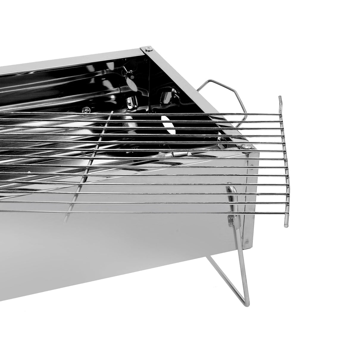 Stainless Steel Bbq Stand With Grill Silver 36x26x17cm