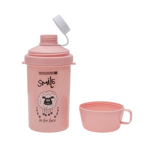 Lunch Box With Water Bottle 450ML And Cutlery Pink 750ml