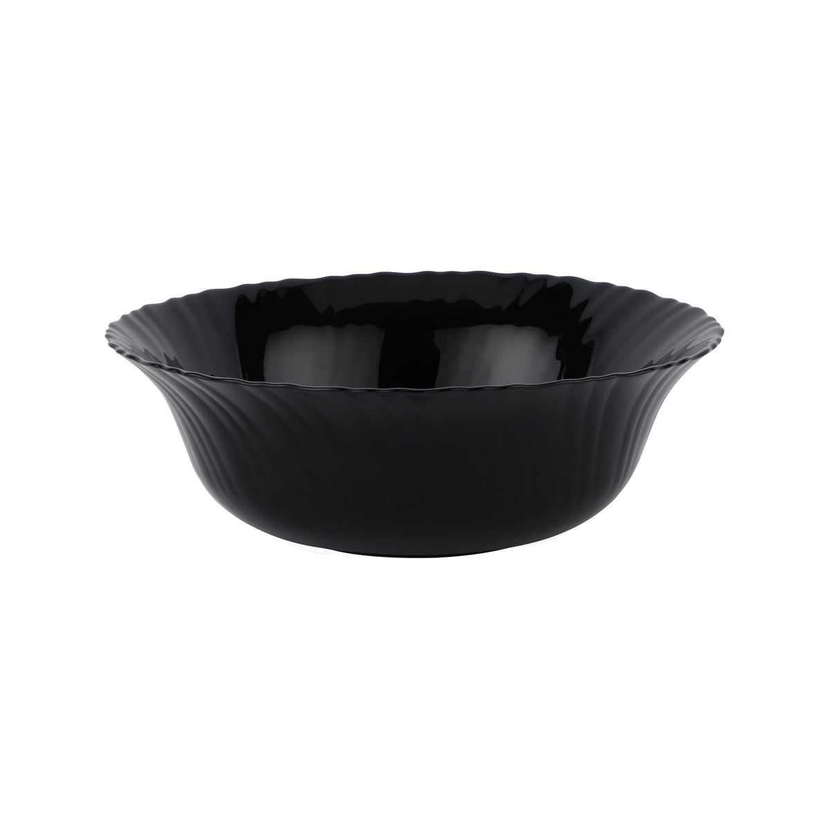 Royalford RF11907 9" Opalware Soup Bowl – Black Wave Series Elegant Serving Bowl for Soup, Salad & Snacks