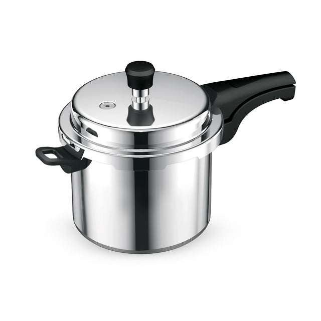 Royalford 5L Aluminum Pressure Cooker- RF11942 Equipped with Improved Pressure Regulator, Handle, Anti Implosion Lid Compatible with Gas, Ceramic, Hotplate and Halogen Cooktops
