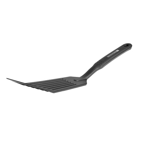 Nylon Long Slotted Spatula 32X8Cm Dishwasher Safe Black